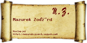 Mazurek Zoárd névjegykártya